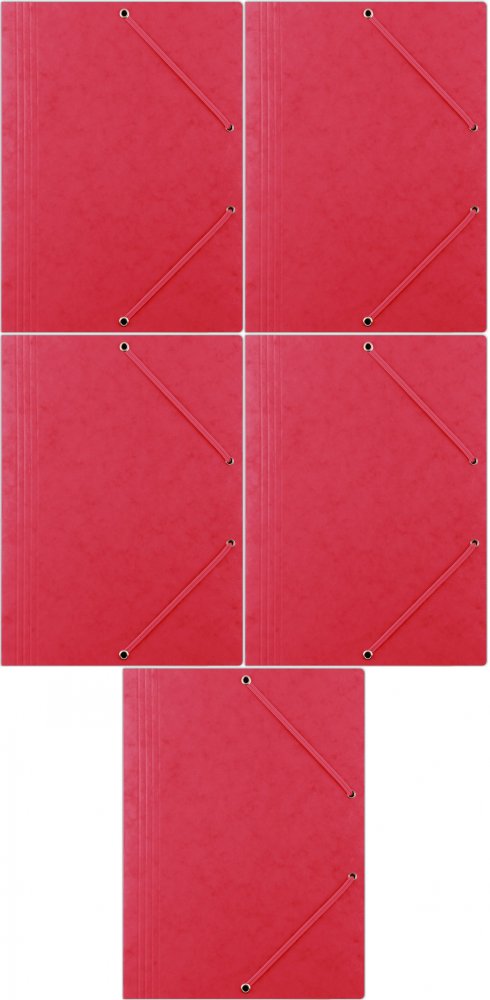 5x Teczka preszpanowa z gumką Donau, A4, 390g/m2 czerwony