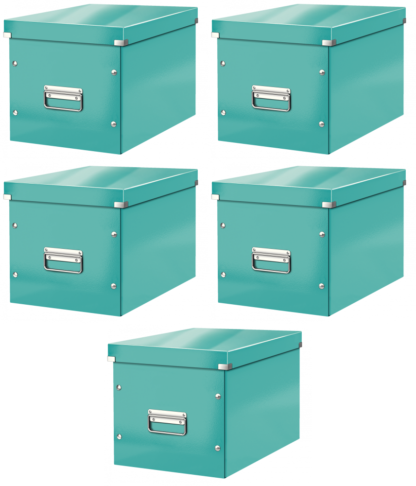5x Pudło uniwersalne Leitz Click&Store, rozmiar L (320x310x360mm), turkusowy