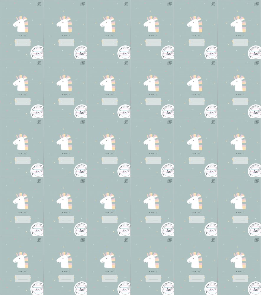 60x Zeszyt w wąskie kolorowe linie Interdruk UV Girls, A4, 32 kartki, mix wzorów