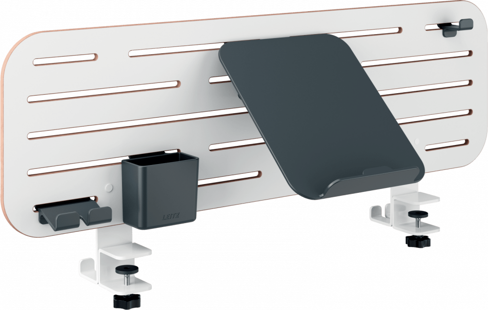 Organizer Leitz Ergo, z uchwytem na laptopa, mocowany do biurka, 800x250x35mm, biały