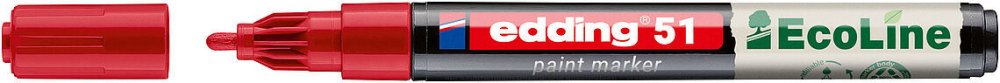 Marker olejowy edding 51 EcoLine, okrągła, 1-2mm, czerwony