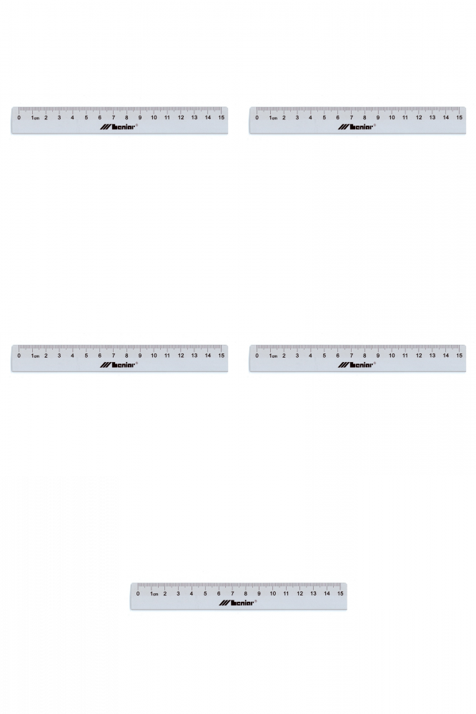 5x Linijka aluminiowa Leniar, 15cm