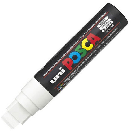 Marker Posca PC-17K, z farbą plakatową, ścięta, 15mm, biały