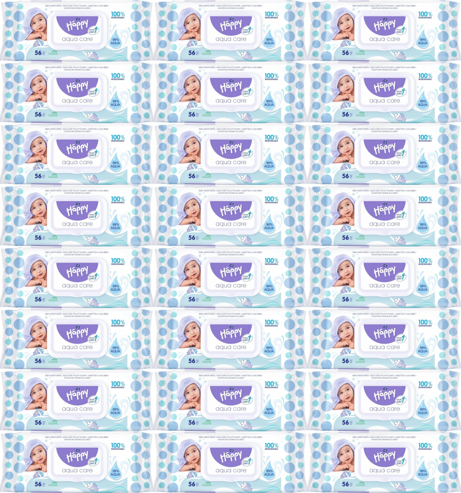 24x Chusteczki nawilżane Bella Happy Aqua Care, 56 sztuk