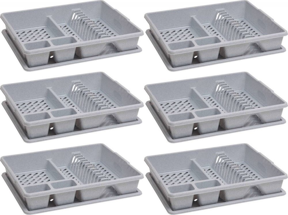 6x Suszarka do naczyń Curver Lux, 450x380x88mm, szary