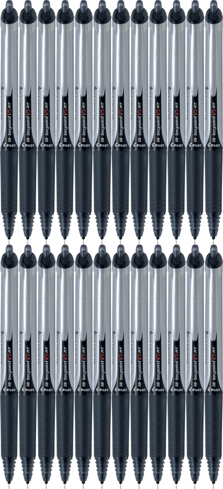 24x Cienkopis automatyczny Pilot, V5 RT, 0.5mm, czarny