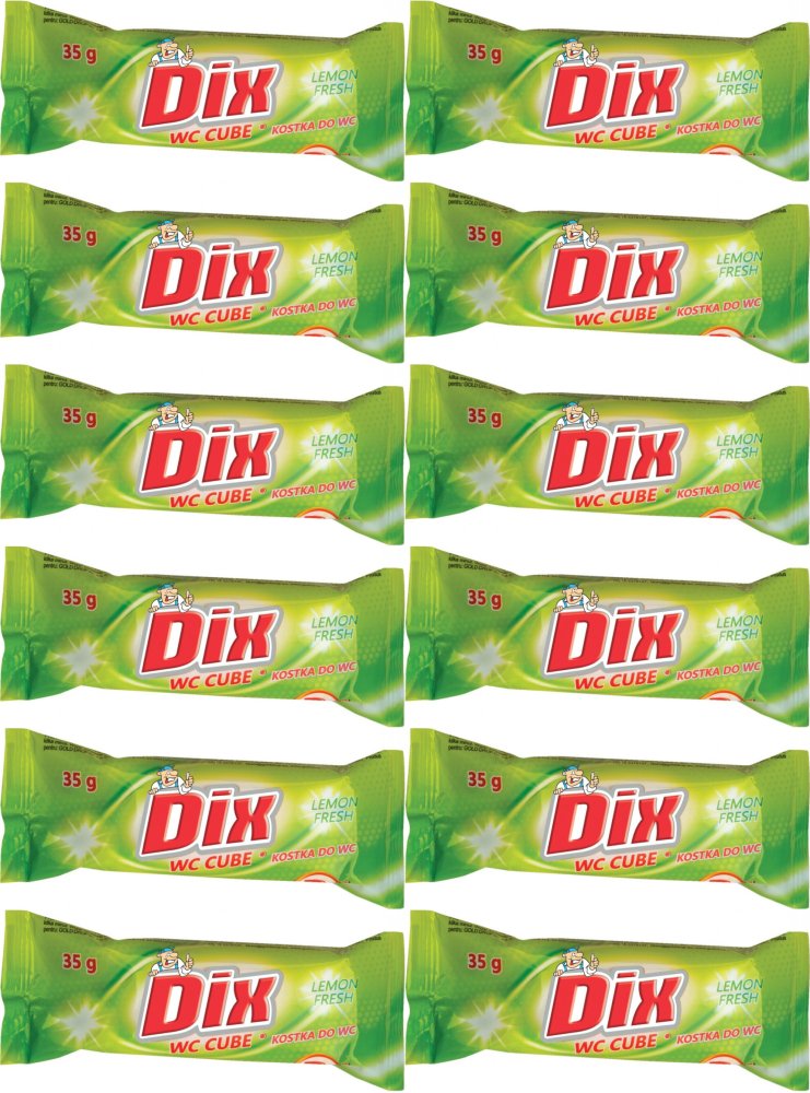 12x Kostka do WC Dix Gold Drop, zapas, cytrynowy, 35g