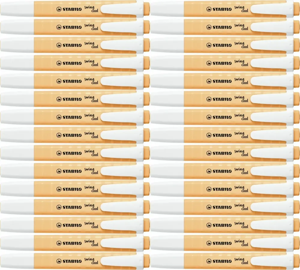 30x Zakreślacz Stabilo Swing Cool Pastel, ścięta, pastelowy, subtelny pomarańcz