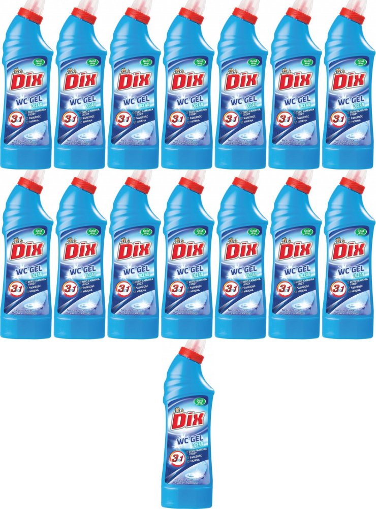 15x Żel do czyszczenia WC Gold Drop Dix, morski, 0.75l