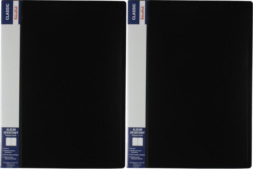 2x Album ofertowy Biurfol Classic, A4, 20 koszulek, czarny
