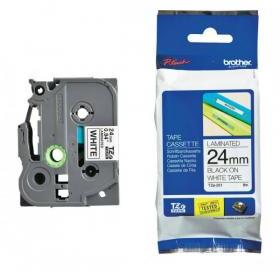 Taśma laminowana do drukarek etykiet Brother TZE-251, 24mmx8m, nadruk czarny, taśma biała