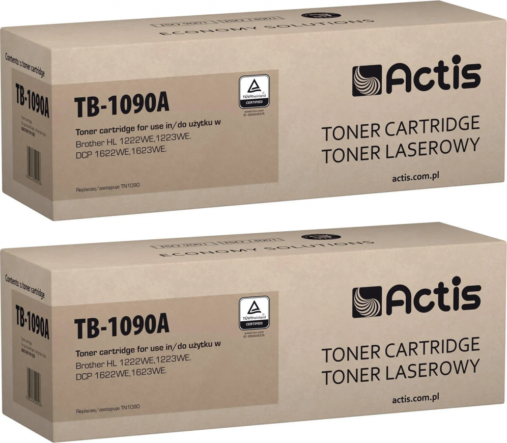 2x Toner Actis TB-1090A (TN-1090), 1500 stron, black (czarny)