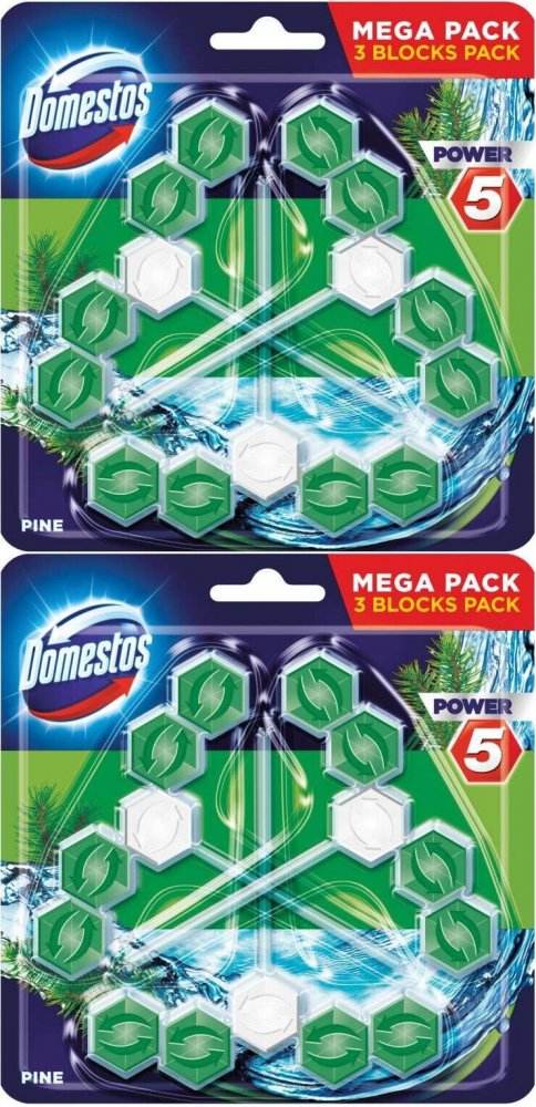 2x Zawieszka do WC Domestos Power 5, pine, 3x55g