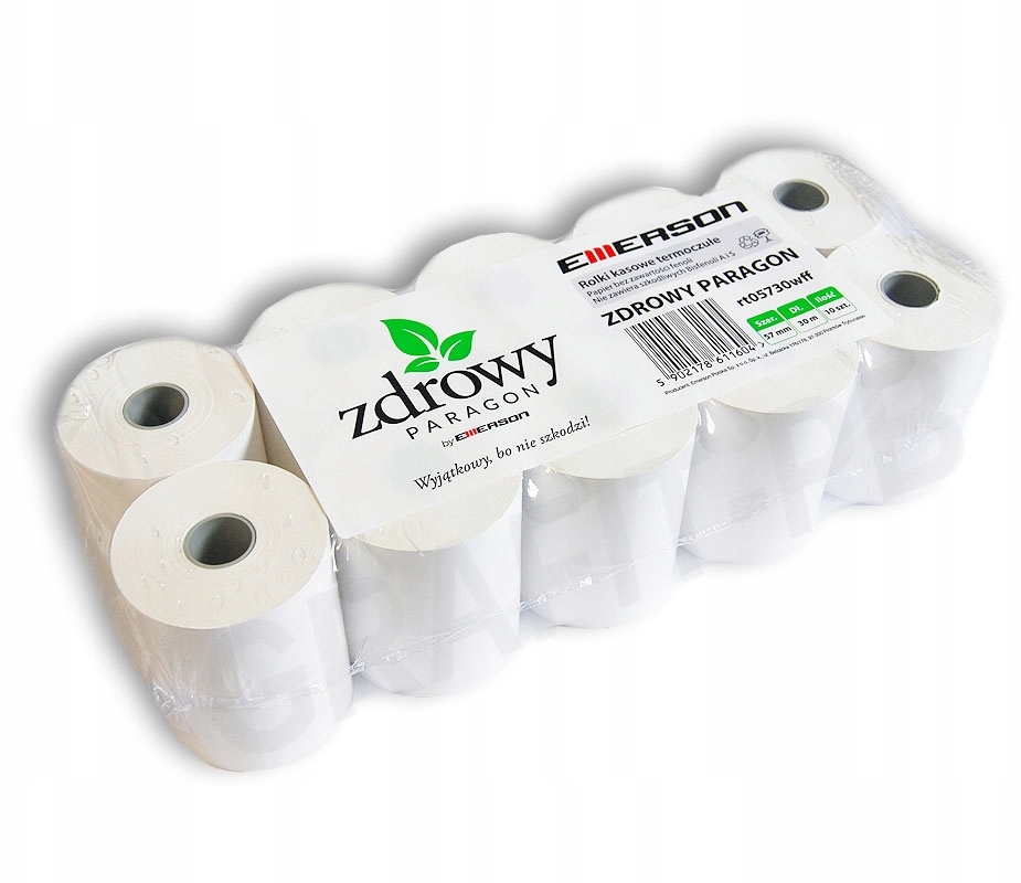 Rolka termiczna Emerson "Zdrowy Paragon", 57mm x 30m, 50+/-6g/m2, 10 sztuk
