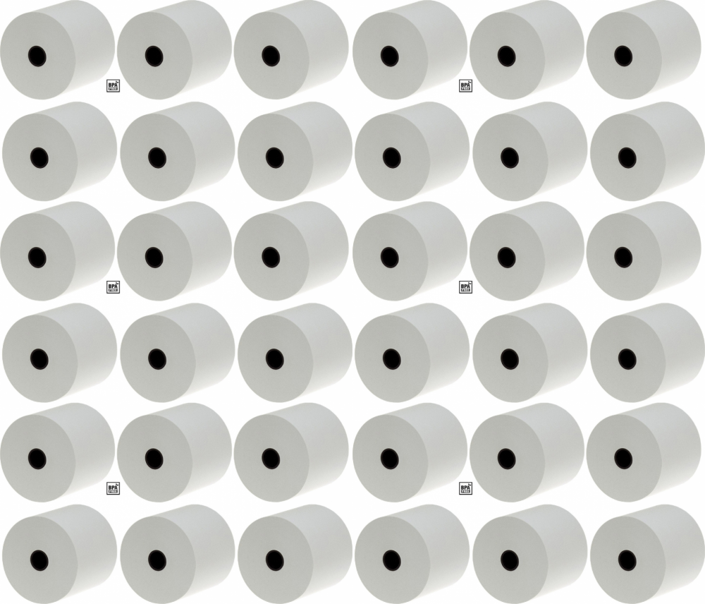 6x Rolka termiczna Emerson, 80mm x 80m, 50+/-6g/m2, 6 sztuk, BPA Free, biały