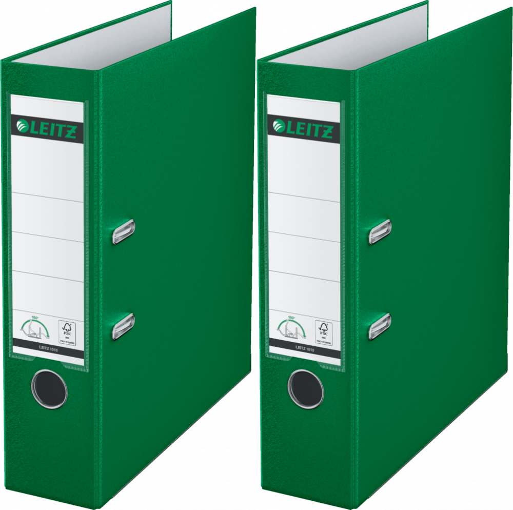 2x Segregator A4 Leitz 180°, 80mm, do 600 kartek, zielony