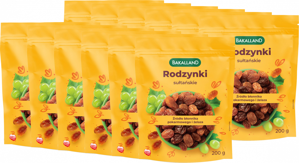 12x Rodzynki sułtańskie Bakalland, 200g