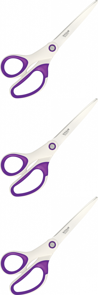 3x Nożyczki tytanowe Leitz, 20.5cm, biało-fioletowy