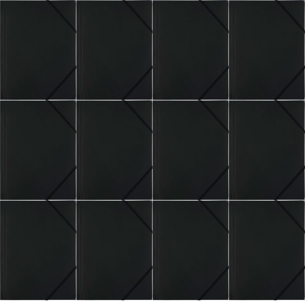 12x Teczka plastikowa z gumką D.Rect, A4, 40mm, czarny