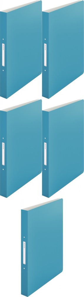 5x Segregator Leitz Cosy, A4, szerokość grzbietu 32mm, do 190 kartek, 2 ringi, niebieski