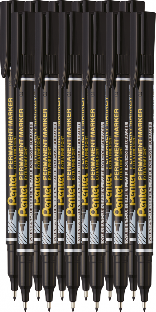 12x Foliopis Pentel NF450, okrągła, 1.6mm, czarny