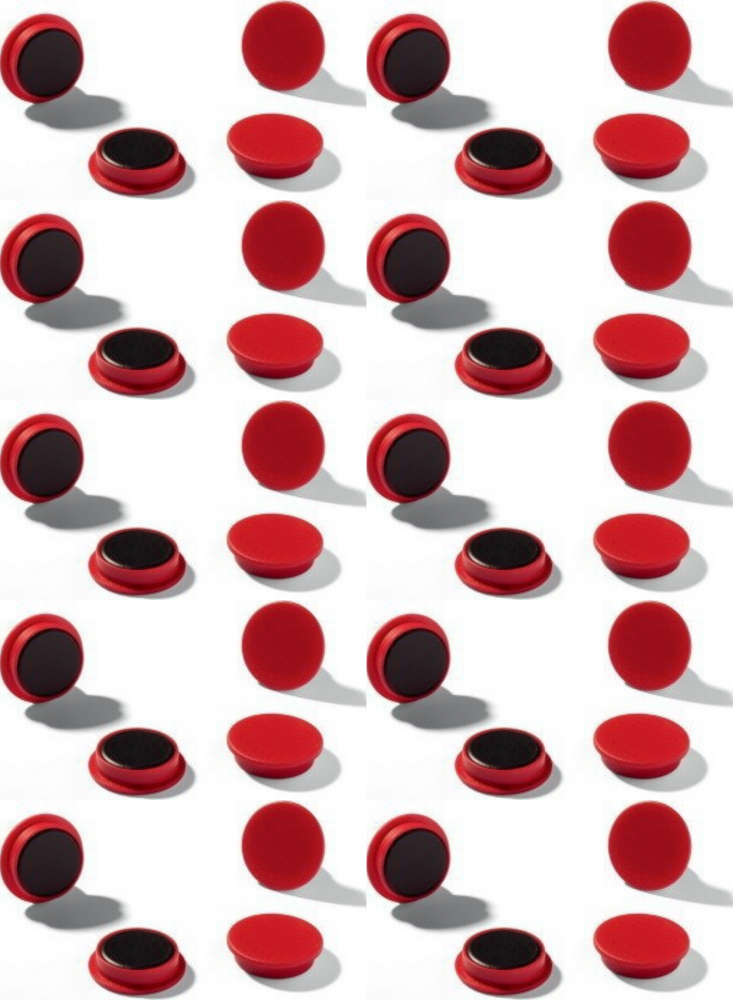 10x Magnesy Argo, 15 mm, 10 sztuk, czerwony