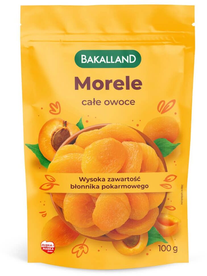 Morele suszone całe owoce Bakalland, 100g