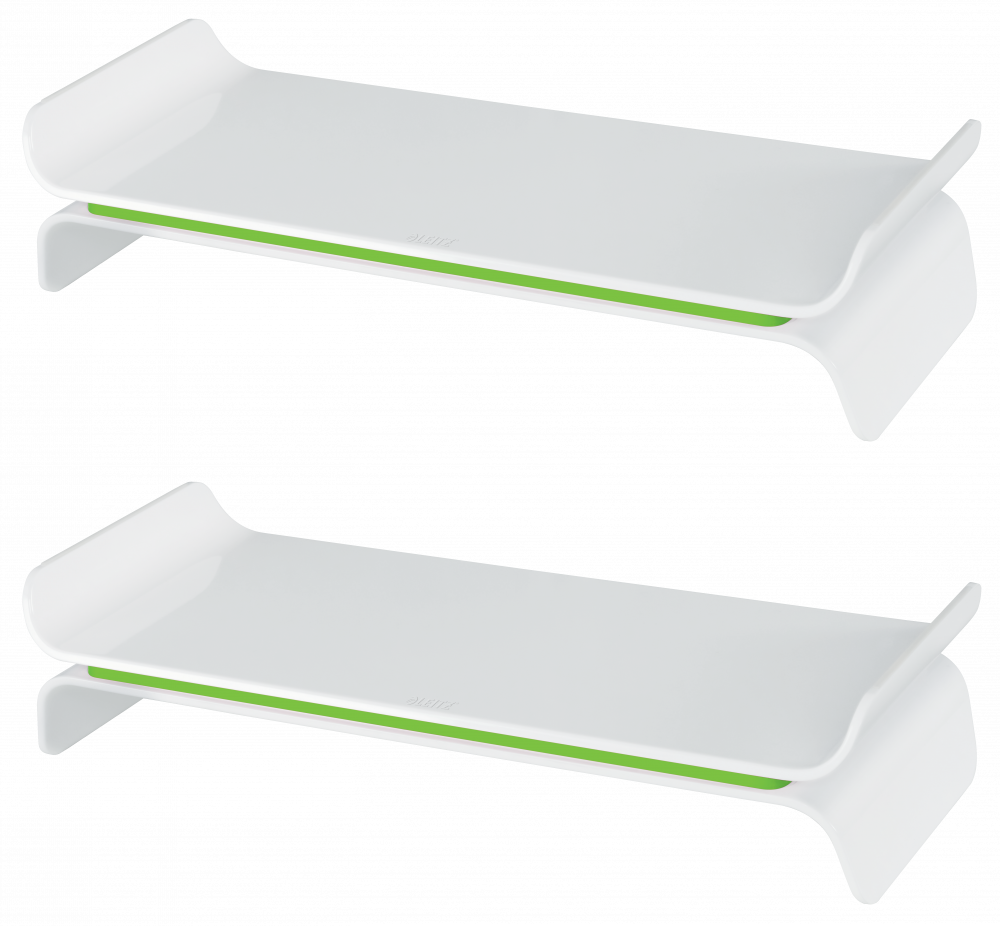 2x Podstawka pod monitor Leitz Ergo WOW, 209x112x483mm, biało-zielony