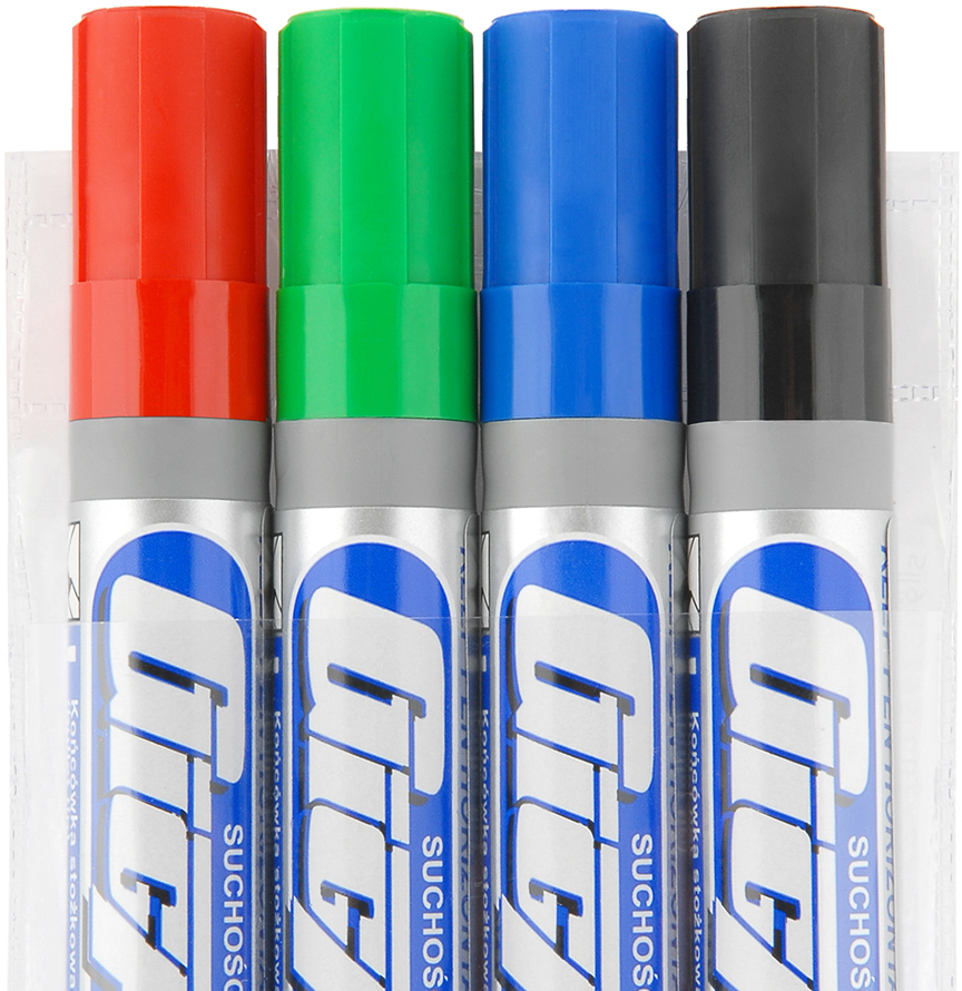 Marker suchościeralny Kamet, Gigant, okrągła, 4 sztuki, 3mm, mix kolorów