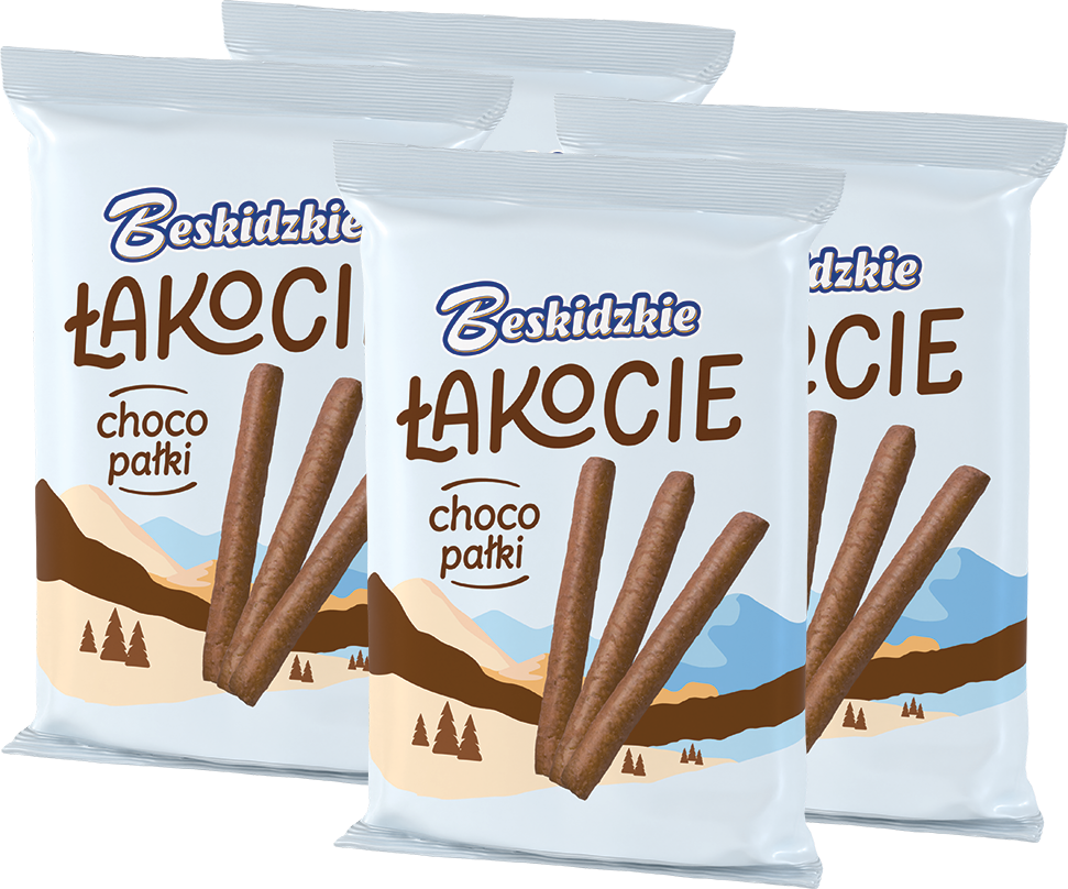 4x Beskidzkie Łakocie Choco Pałki Aksam, w czekoladzie, 140g