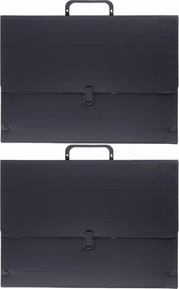 2x Teczka na rysunki Leniar, A3, 30mm, na klips, czarny