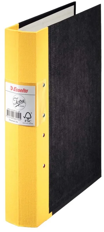 Segregator A4 Esselte Jopa, z mechanizmem szwedzkim, szerokość grzbietu 60mm, czarno-żółty