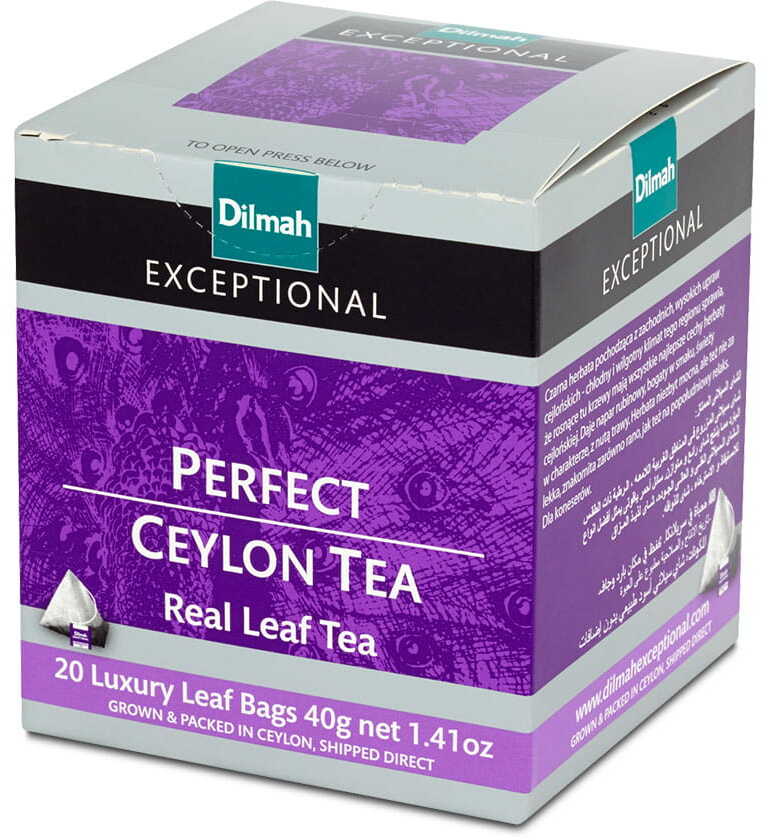 Herbata czarna w piramidkach Dilmah Exceptional Perfect Ceylon Tea, 20 sztuk x 2g