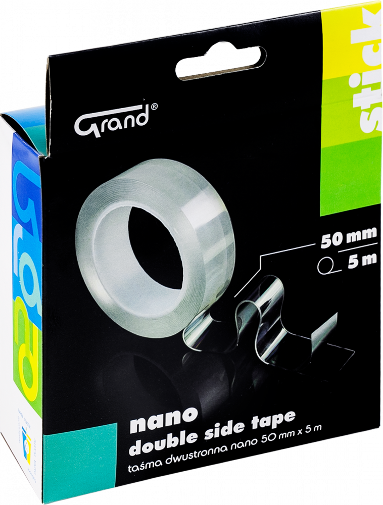 Taśma dwustronna Grand nano, 50mm x 5m, 1 sztuka, przezroczysty