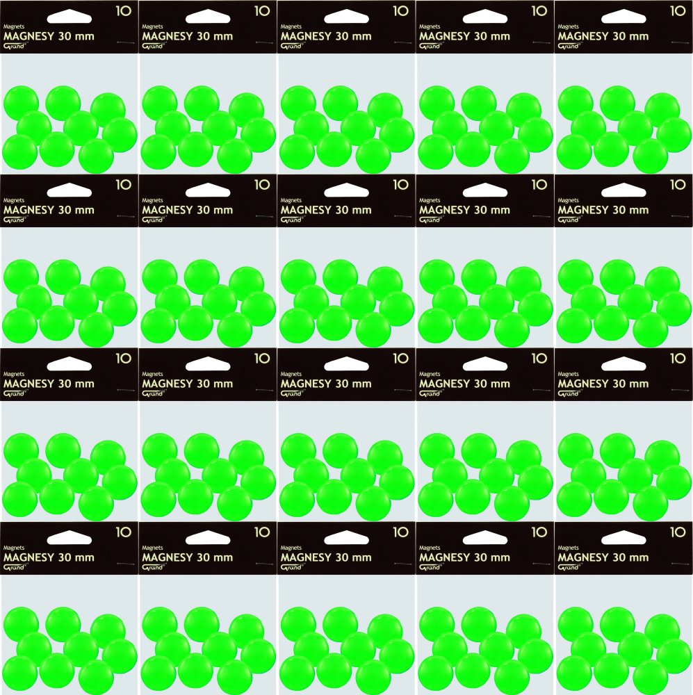 20x Magnesy Grand, 30mm, 10 sztuk, zielony