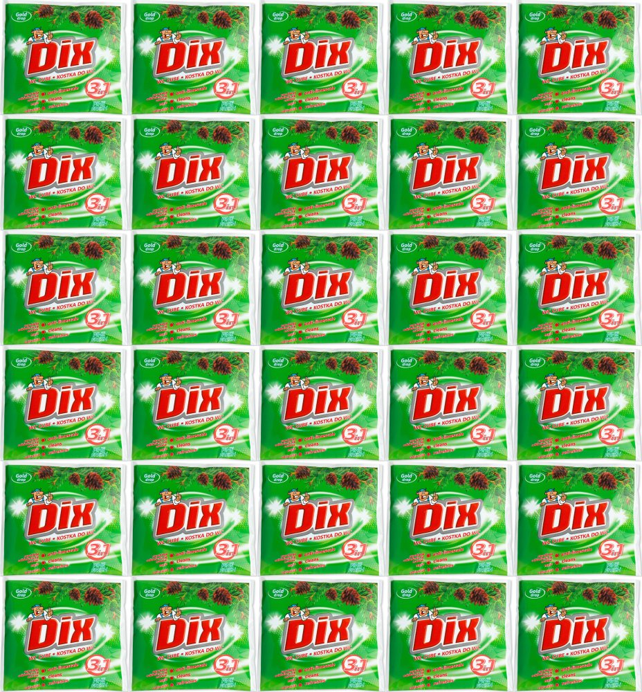 100x Kostka do WC z koszyczkiem Dix Gold Drop, leśny, 35g