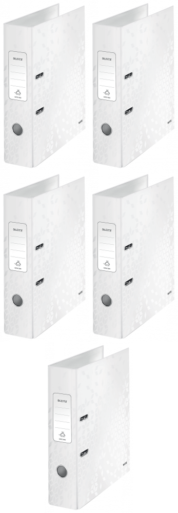 5x Segregator A4 Leitz Wow 180°, 80mm, do 600 kartek, biały