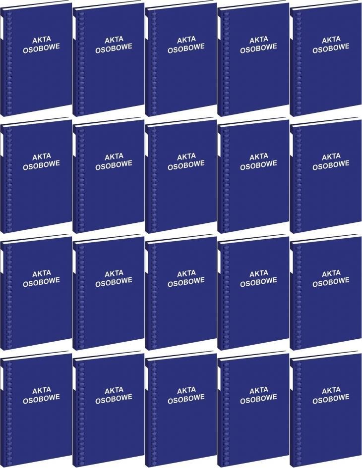 20x Teczka do akt osobowych Interdruk, bigowana, A4, niebieski