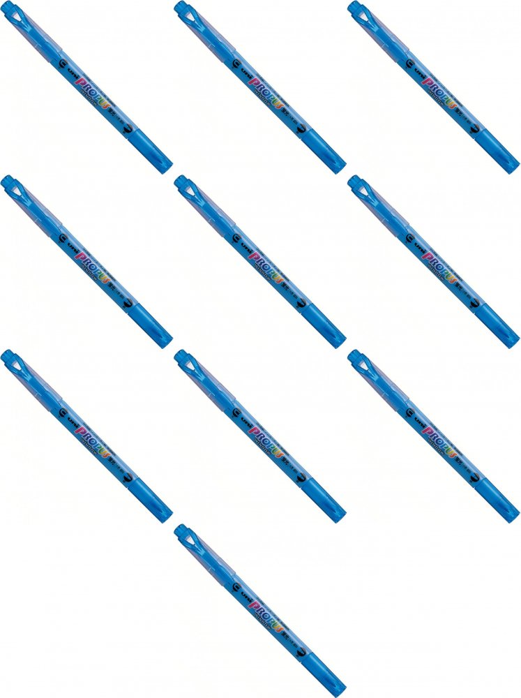 10x Zakreślacz dwustronny Uni Propus Windows PUS-102, ścięta, 0.6/4mm, niebieski