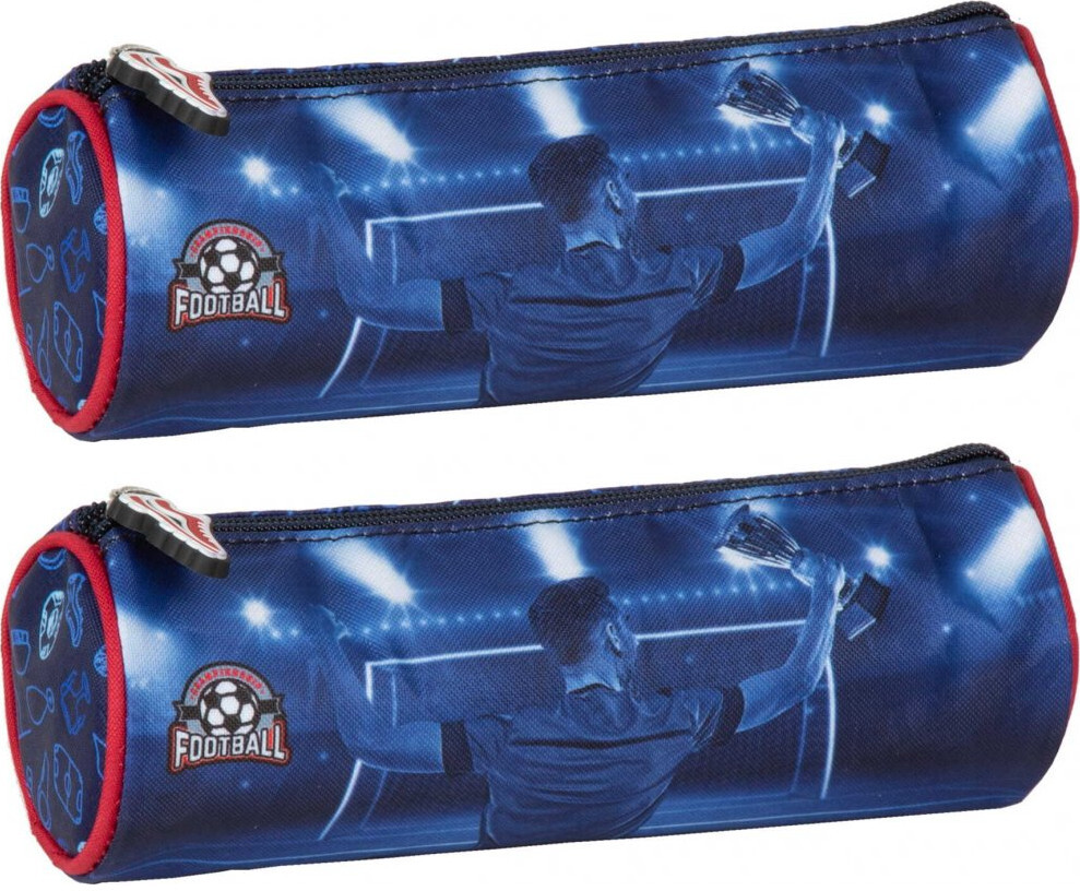 2x Piórnik tuba Derform Piłka 19, bez wyposażenia, 7x21cm, granatowy