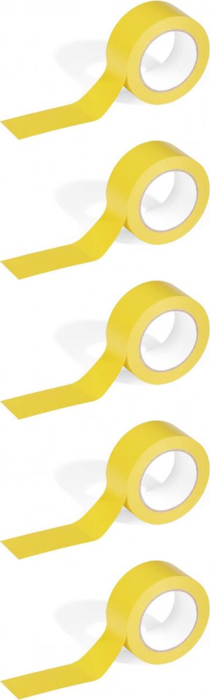 5x Taśma ostrzegawcza podłogowa Durable Duraline Basic, 50mmx33m, żółty