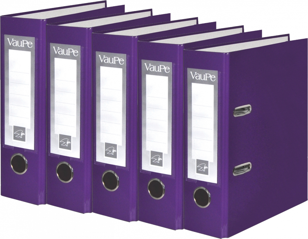 5x Segregator A5 VauPe FCK, 75mm, do 500 kartek, fioletowy