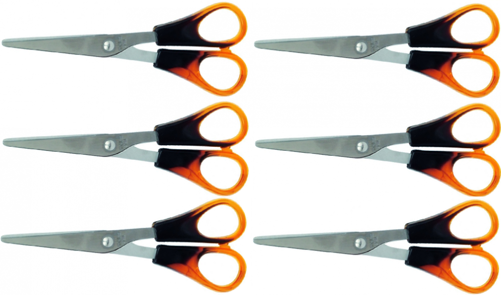 6x nożyczki biurowe Grand, 13.5cm, bursztynowy