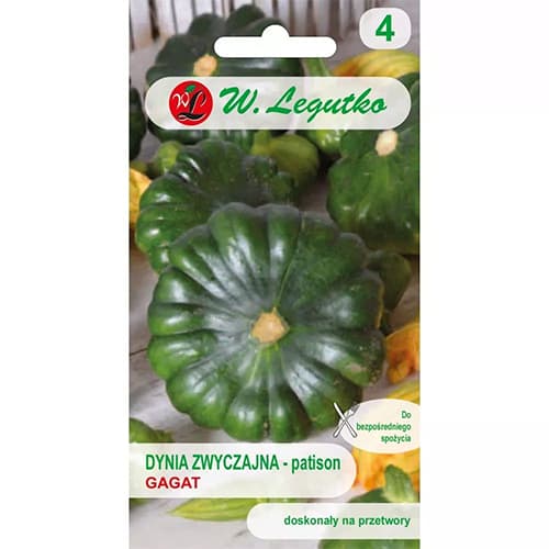 1 pac, Dovlecel patison Gagat - Semințe: Mod de ambalare: 3 g