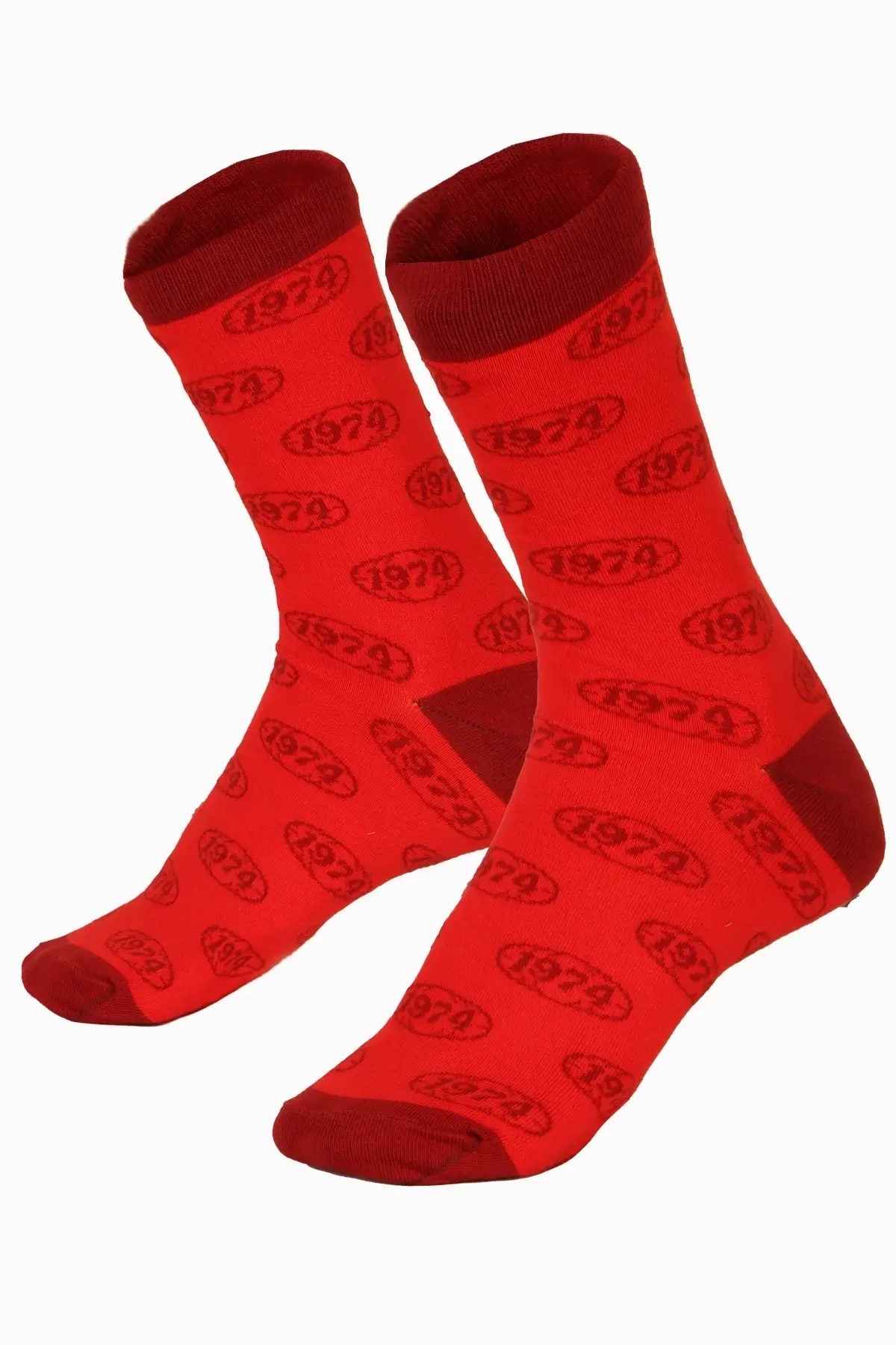 Skarpety Retro Kadra"1974" - Czerwony