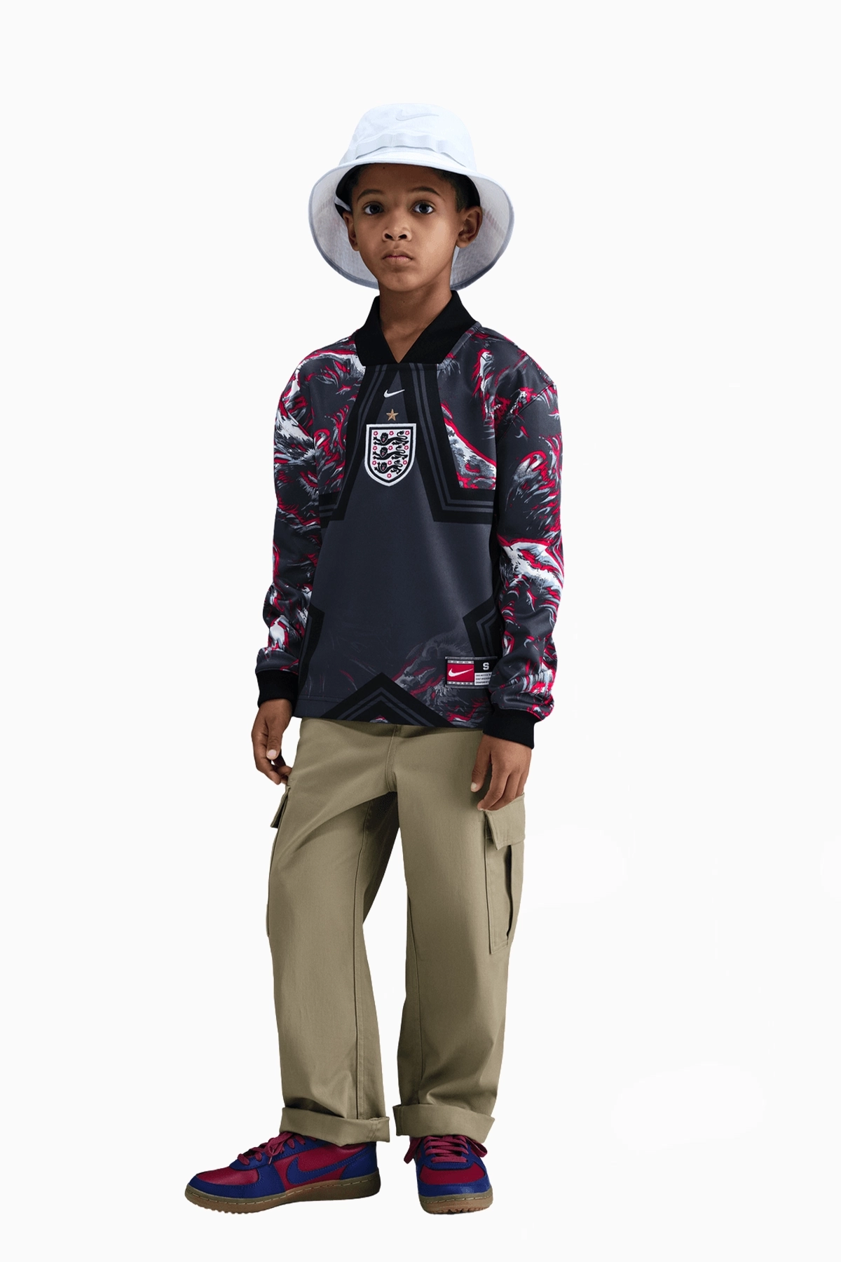 Koszulka z długim rękawem Reprezentacji Anglii Nike Goalkeeper Authentic Junior - Granatowy