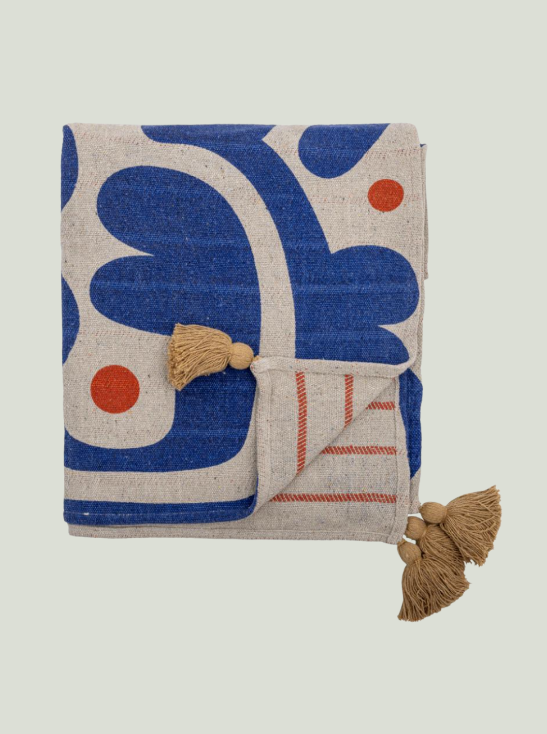 Narzuta Eviaya, blue, bawełna z recyklingu Bloomingville