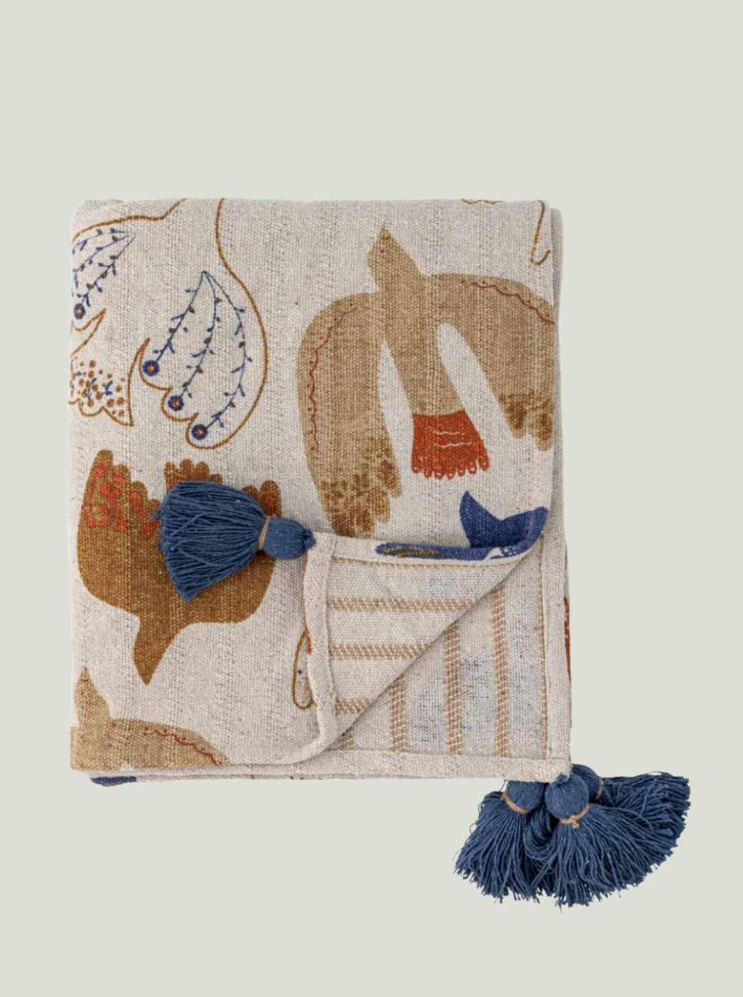 Narzuta Anniversary Throw, Nature, bawełna z recyklingu Bloomingville