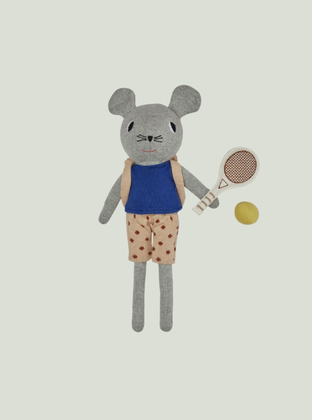 Maskotka Nuni Mouse Tennis Doll Light Grey OYOY Mini