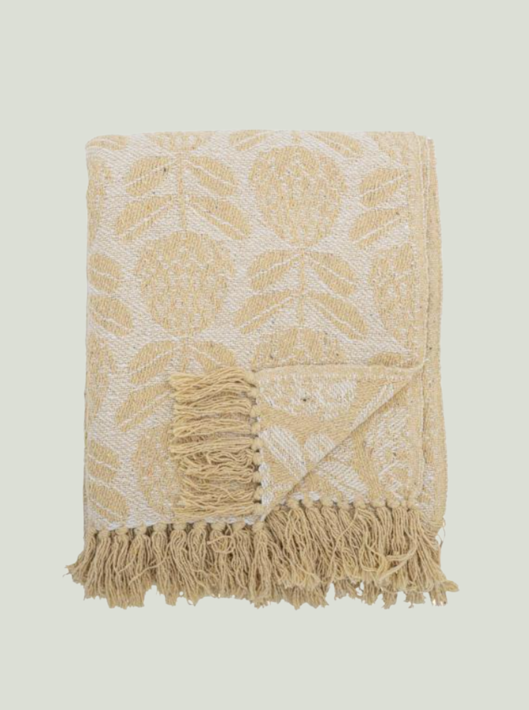 Narzuta Pratello Throw, Yellow, bawełna z recyklingu Bloomingville